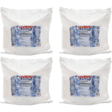 2XL GymWipes Antibacterial Towelettes Bucket Refill, White, Bag, 700 PK TXLL101CT